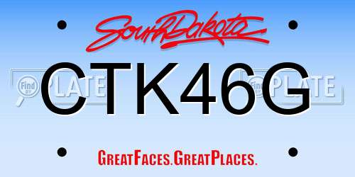 CTK46G South Dakota License Plate