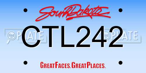 CTL242 South Dakota License Plate