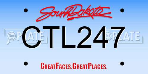 CTL247 South Dakota License Plate