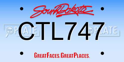 CTL747 South Dakota License Plate