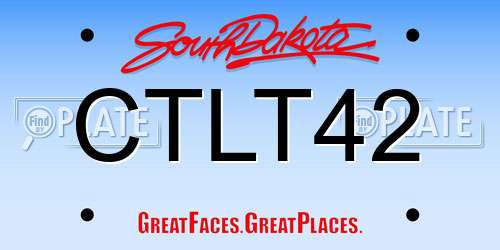CTLT42 South Dakota License Plate
