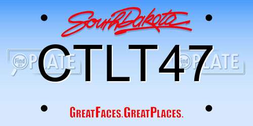 CTLT47 South Dakota License Plate