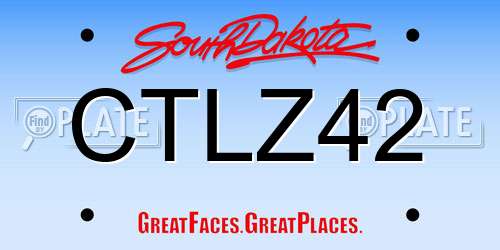 CTLZ42 South Dakota License Plate