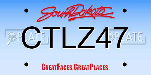 CTLZ47 South Dakota License Plate