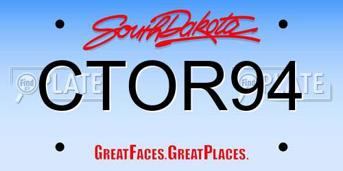 CTOR94 South Dakota License Plate