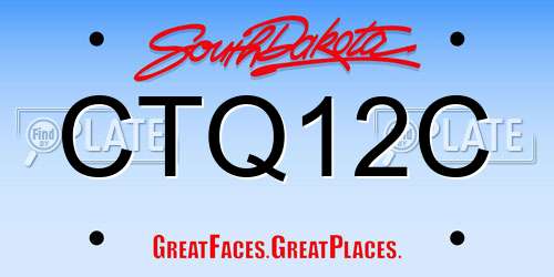 CTQ12C South Dakota License Plate