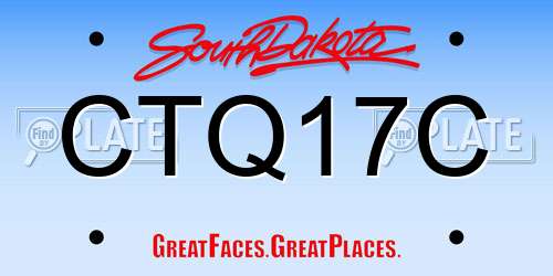 CTQ17C South Dakota License Plate