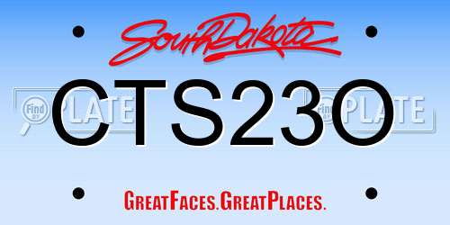 CTS23O South Dakota License Plate