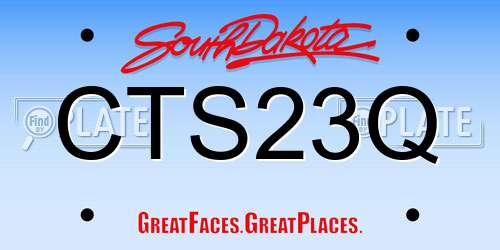 CTS23Q South Dakota License Plate