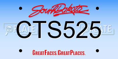 CTS525 South Dakota License Plate