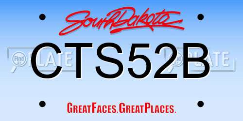 CTS52B South Dakota License Plate
