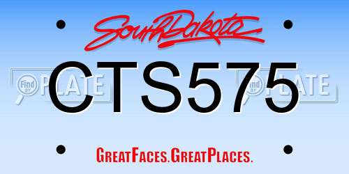 CTS575 South Dakota License Plate