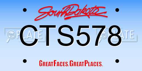 CTS578 South Dakota License Plate