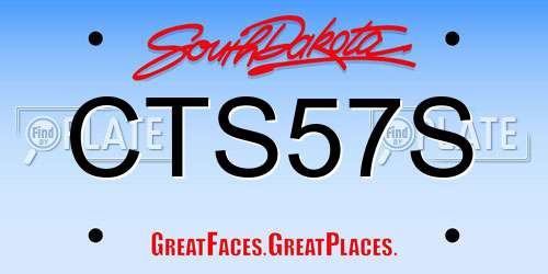 CTS57S South Dakota License Plate