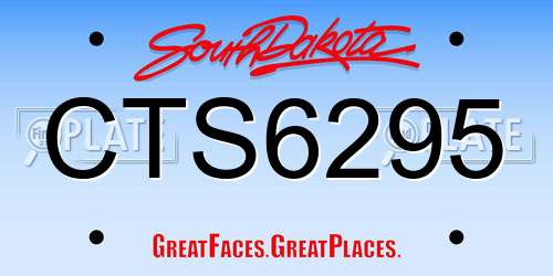 CTS6295 South Dakota License Plate