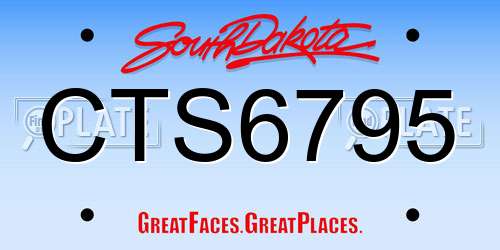 CTS6795 South Dakota License Plate