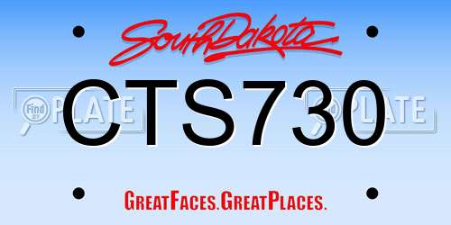 CTS730 South Dakota License Plate