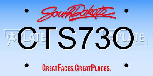 CTS73O South Dakota License Plate