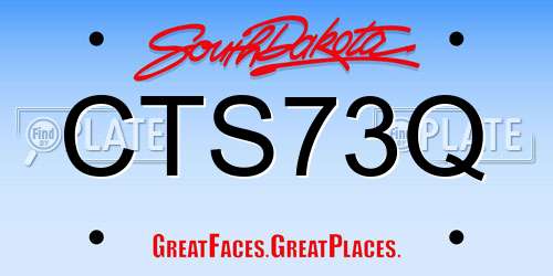 CTS73Q South Dakota License Plate