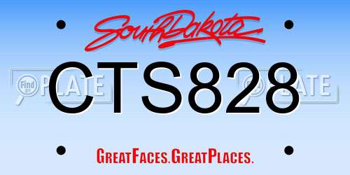 CTS828 South Dakota License Plate