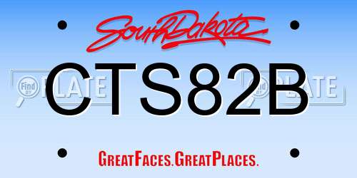 CTS82B South Dakota License Plate