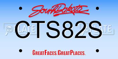 CTS82S South Dakota License Plate