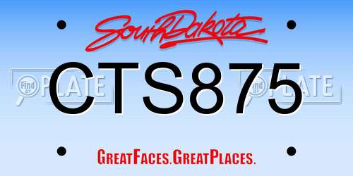 CTS875 South Dakota License Plate