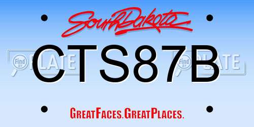 CTS87B South Dakota License Plate