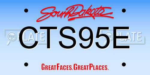 CTS95E South Dakota License Plate