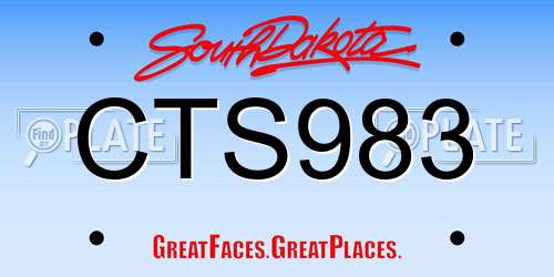 CTS983 South Dakota License Plate