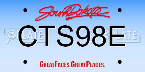 CTS98E South Dakota License Plate