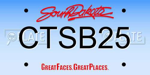 CTSB25 South Dakota License Plate