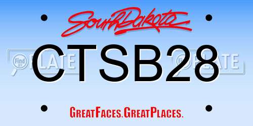CTSB28 South Dakota License Plate