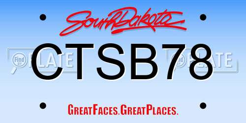 CTSB78 South Dakota License Plate