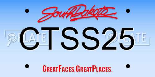 CTSS25 South Dakota License Plate