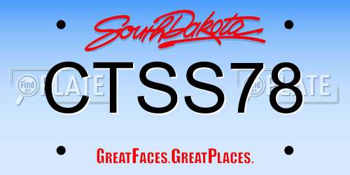 CTSS78 South Dakota License Plate