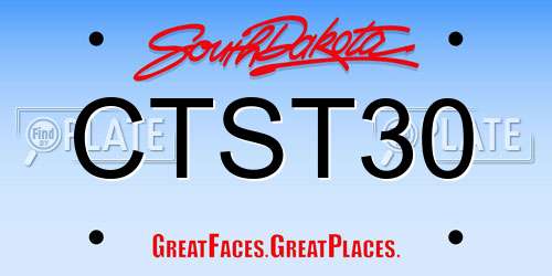 CTST30 South Dakota License Plate