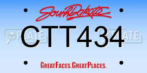 CTT434 South Dakota License Plate