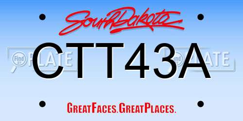 CTT43A South Dakota License Plate