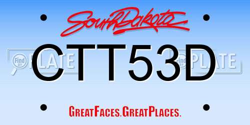 CTT53D South Dakota License Plate