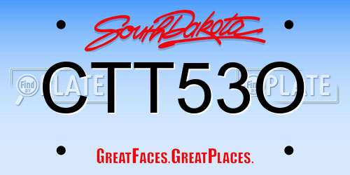 CTT53O South Dakota License Plate