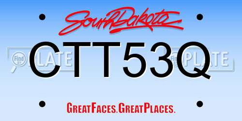 CTT53Q South Dakota License Plate