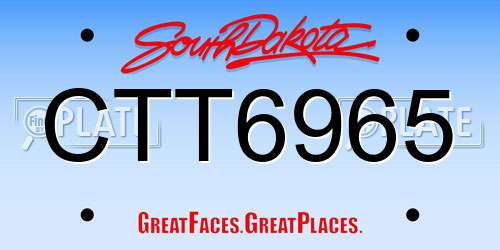 CTT6965 South Dakota License Plate
