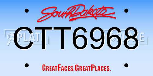 CTT6968 South Dakota License Plate