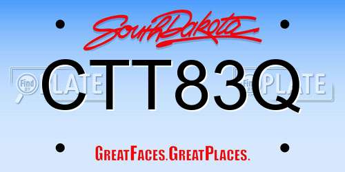 CTT83Q South Dakota License Plate