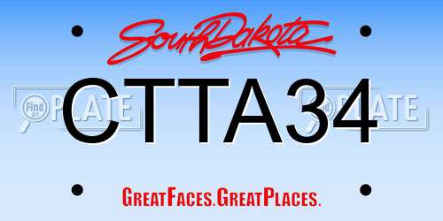 CTTA34 South Dakota License Plate
