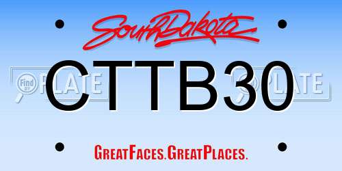 CTTB30 South Dakota License Plate