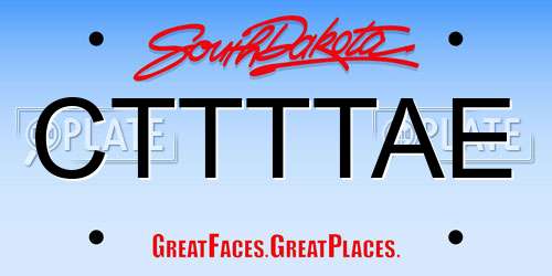 CTTTTAE South Dakota License Plate