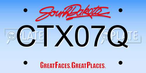 CTX07Q South Dakota License Plate