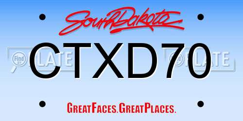 CTXD70 South Dakota License Plate